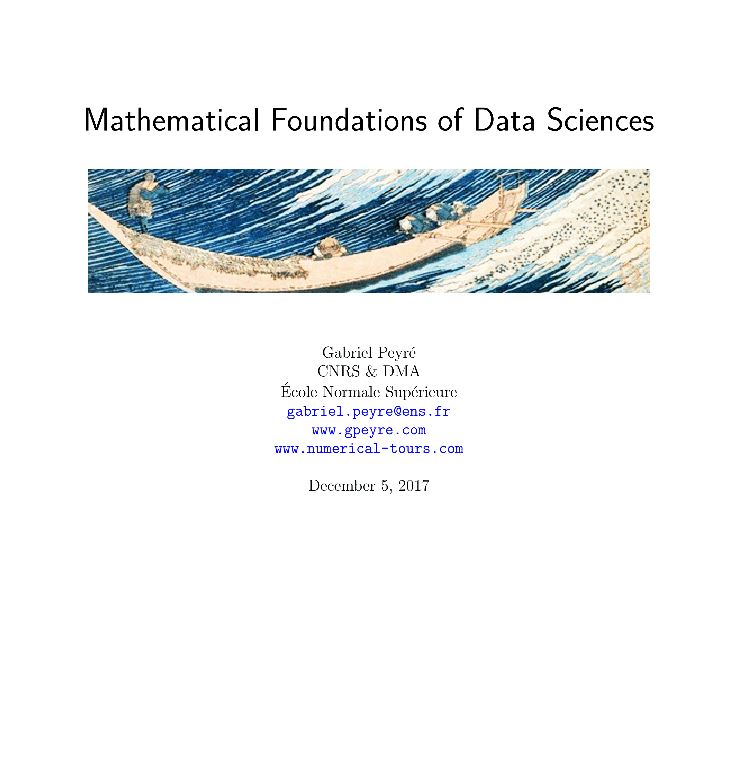Mathematical Foundations of Data Sciences.